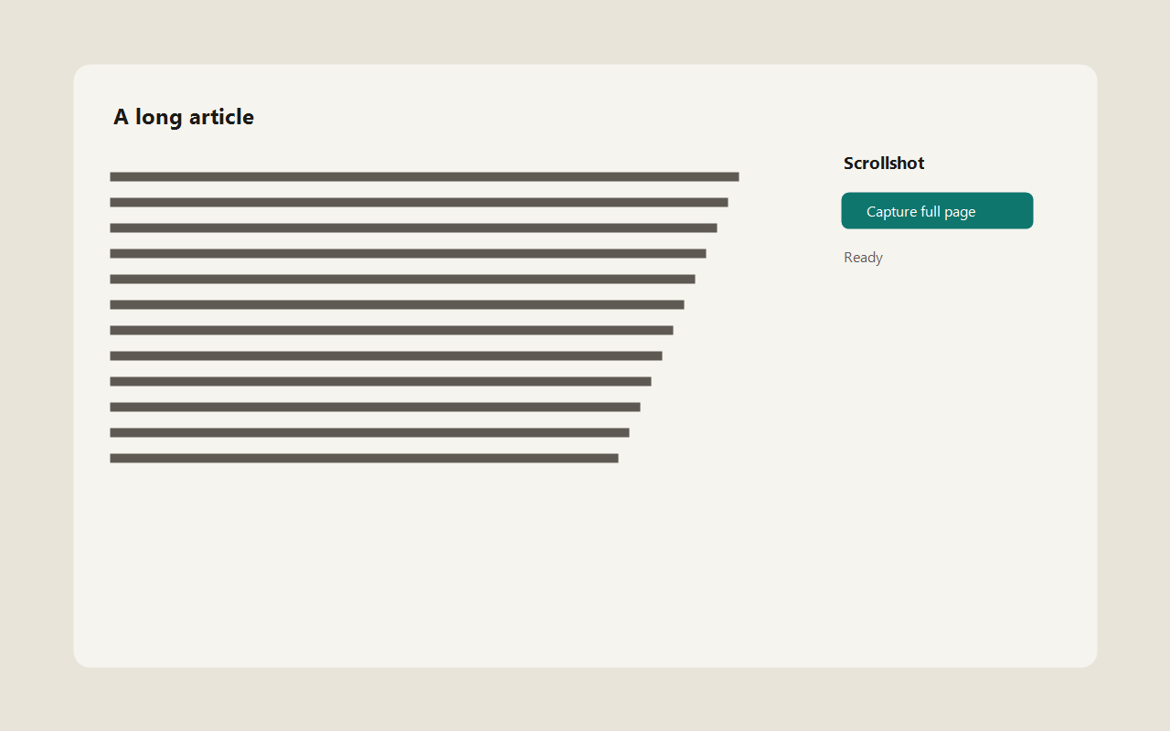 Scrollshot for Chrome Windows desktop UI